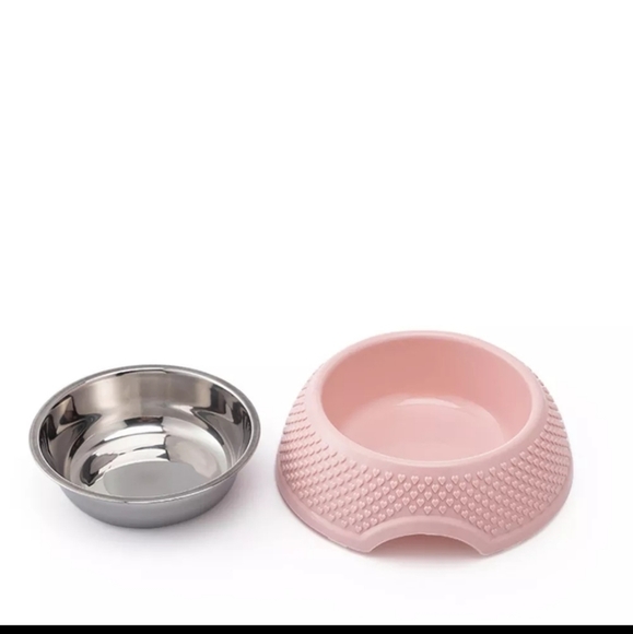 2 Pink heart pet bowls set - Picture 3 of 7